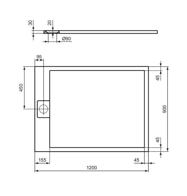 Ideal Standard - Ultra Flat S - Zuhanytálca betét - T5221FT – 2. kép