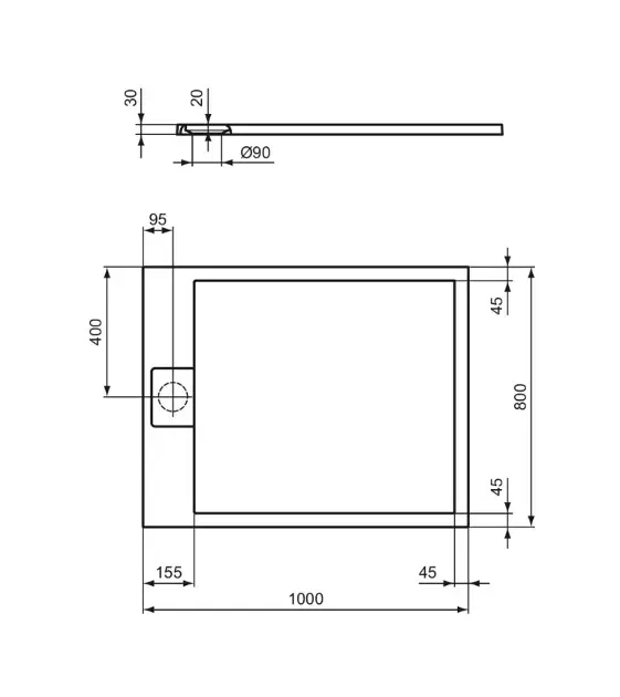 Ideal Standard - Ultra Flat S - Zuhanytálca betét - T5223FT – 2. kép