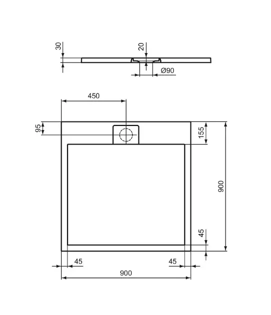 Ideal Standard - Ultra Flat S - Zuhanytálca betét - T5227FT – 2. kép