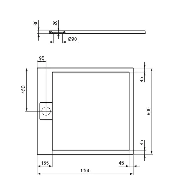 Ideal Standard - Ultra Flat S - Zuhanytálca betét - T5231FT – 2. kép