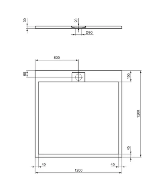 Ideal Standard - Ultra Flat S - Zuhanytálca betét - T5242FR – 2. kép