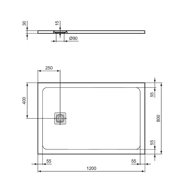 Ideal Standard - Ultra Flat S + - Zuhanytálca betét - T5594FT – 2. kép