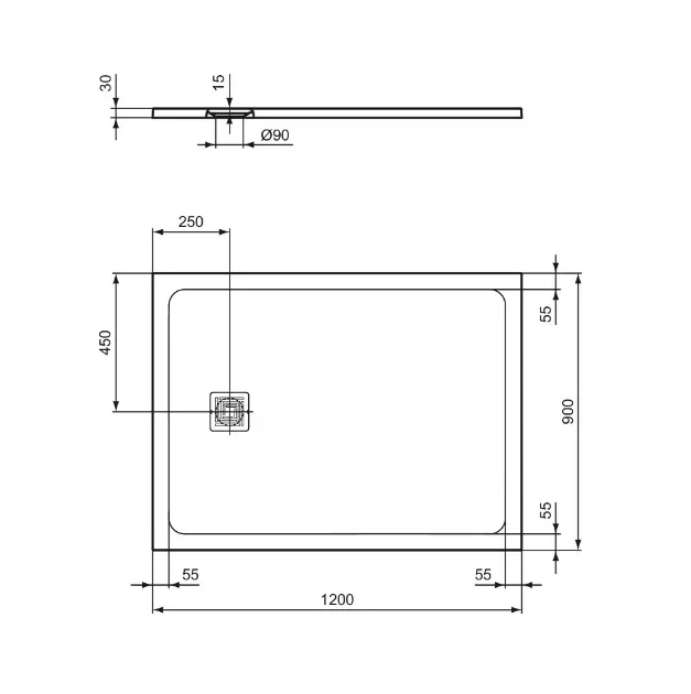 Ideal Standard - Ultra Flat S + - Zuhanytálca betét - T5595FS – 2. kép