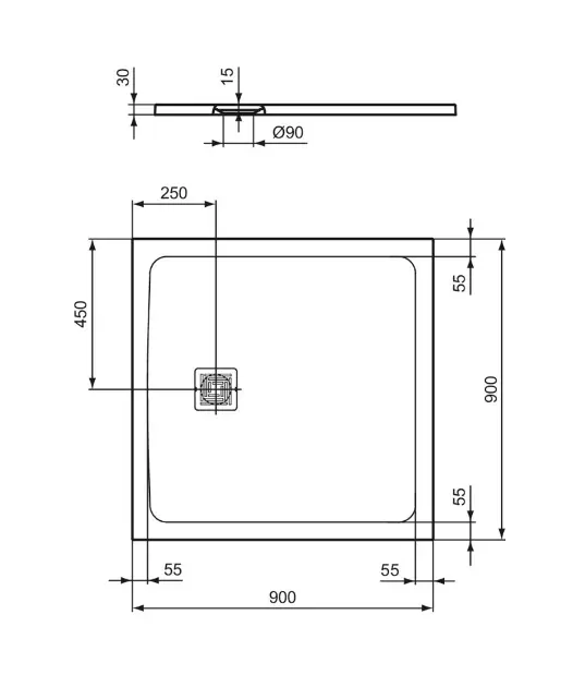 Ideal Standard - Ultra Flat S + - Zuhanytálca betét - T5597FR – 2. kép