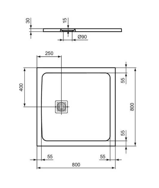 Ideal Standard - Ultra Flat S + - Zuhanytálca betét - T5600FS – 2. kép