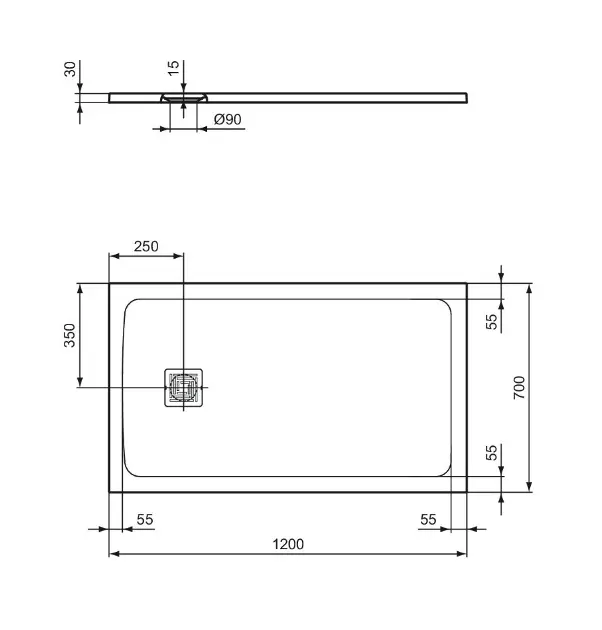 Ideal Standard - Ultra Flat S + - Zuhanytálca betét - T5603FS – 2. kép