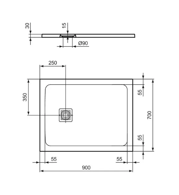 Ideal Standard - Ultra Flat S + - Zuhanytálca betét - T5604FR – 2. kép