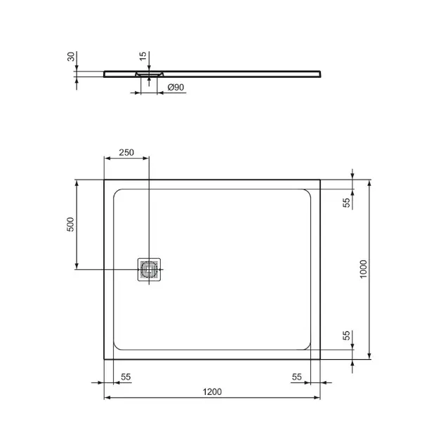 Ideal Standard - Ultra Flat S + - Zuhanytálca betét - T5605FT – 2. kép