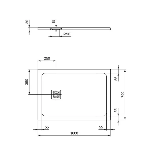 Ideal Standard - Ultra Flat S + - Zuhanytálca betét - T5606FT – 2. kép