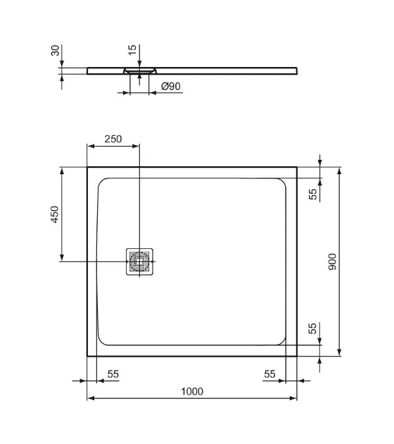 Ideal Standard - Ultra Flat S + - Zuhanytálca betét - T5607FV – 2. kép