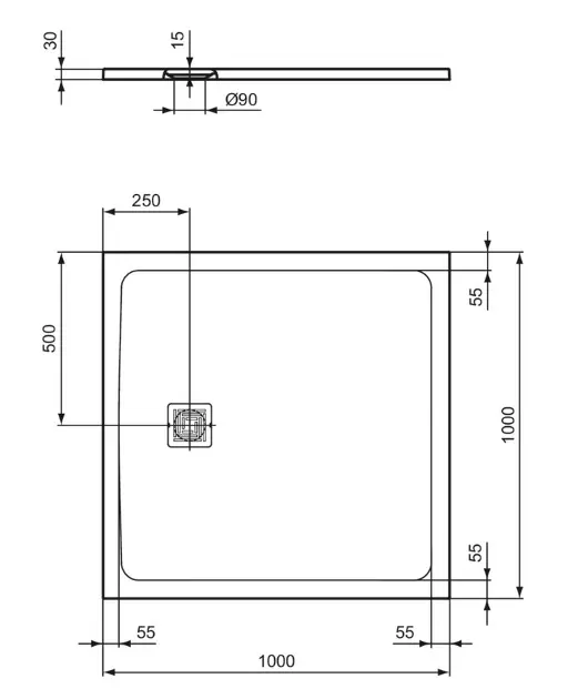Ideal Standard - Ultra Flat S + - Zuhanytálca betét - T5608FS – 2. kép