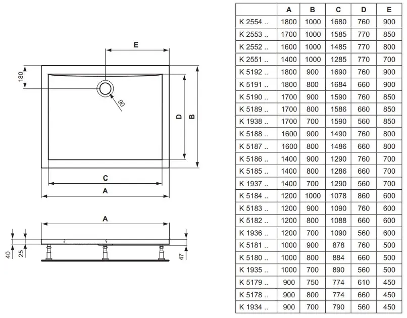Ideal Standard - Ultra Light - Zuhanytálca betét - K518201 – 2. kép