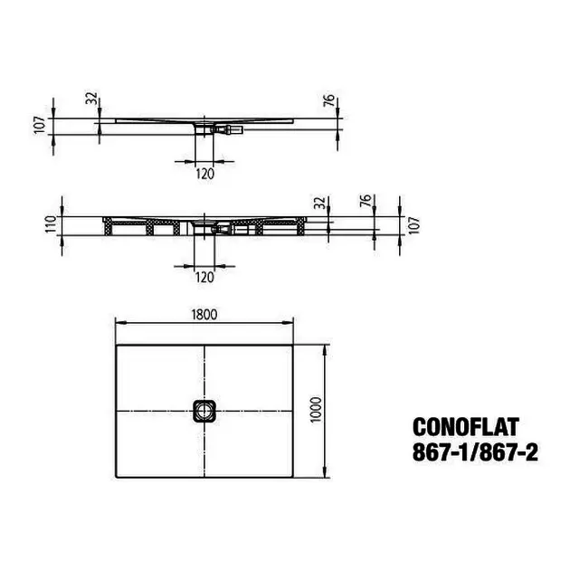 Kaldewei - Avantgarde - Zuhanytálca betét - 468448043001 – 2. kép