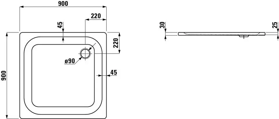 Laufen - Platina - Zuhanytálca betét - H2150026000401 – 2. kép
