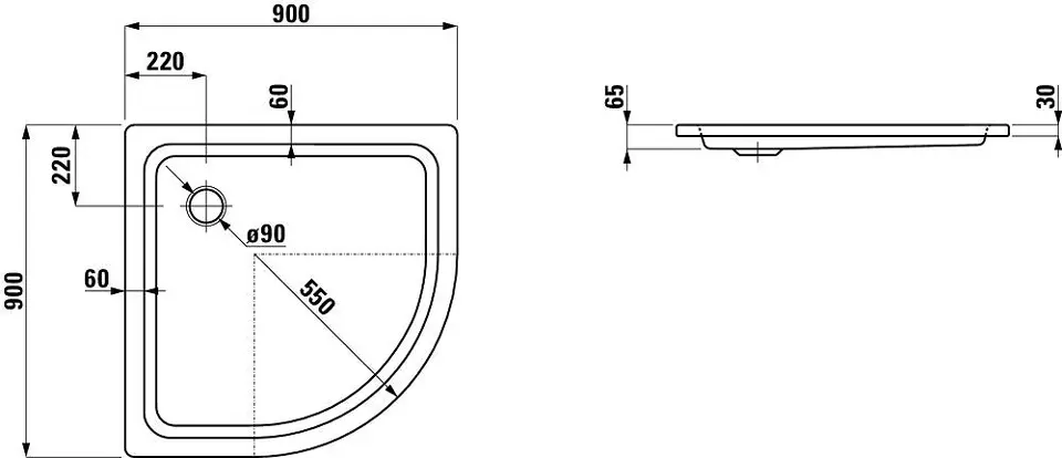 Laufen - Platina - Zuhanytálca betét - H2150186000401 – 2. kép