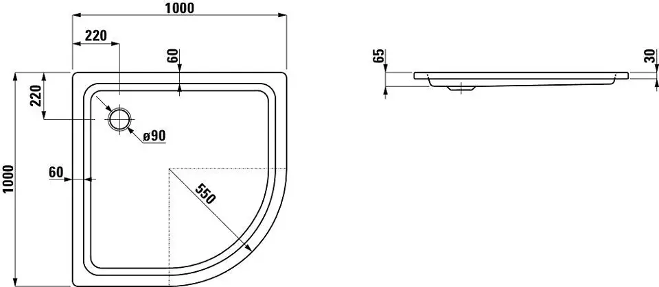 Laufen - Platina - Zuhanytálca betét - H2150190000401 – 2. kép