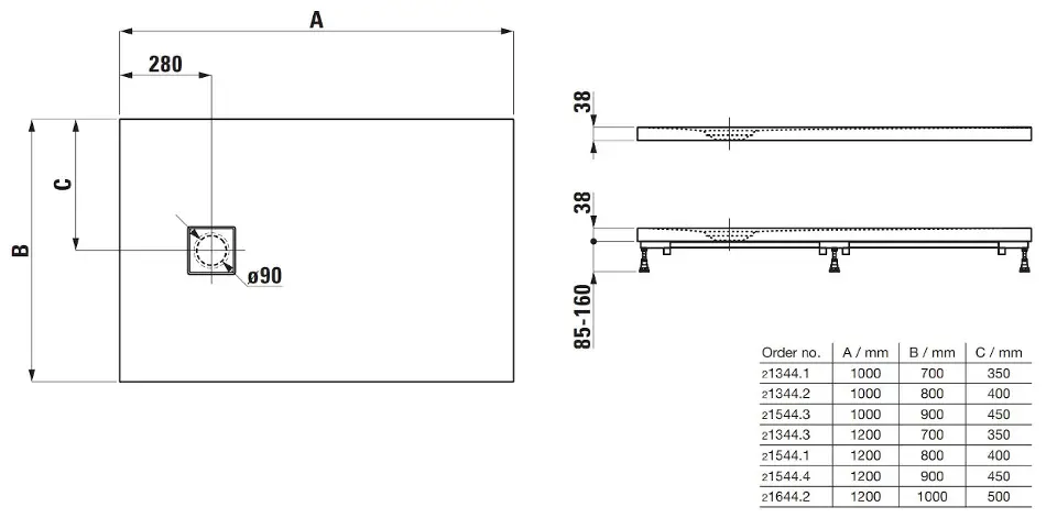 Laufen - Solutions - Zuhanytálca betét - H2134410000001 – 2. kép