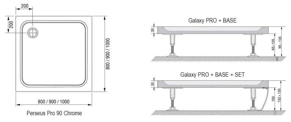 Ravak - Galaxy Pro Chrome - Zuhanytálca betét - XA044401010 – 2. kép
