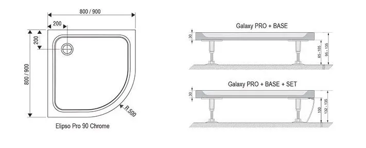 Ravak - Galaxy Pro Chrome - Zuhanytálca betét - XA247701010 – 2. kép