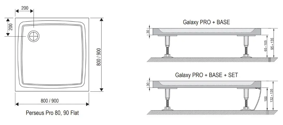 Ravak - Galaxy Pro Flat - Zuhanytálca betét - XA034411010 – 2. kép