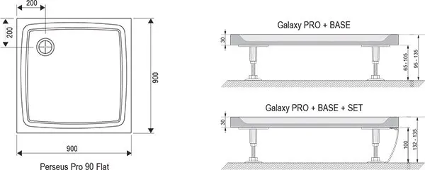 Ravak - Galaxy Pro Flat - Zuhanytálca betét - XA037711010 – 2. kép