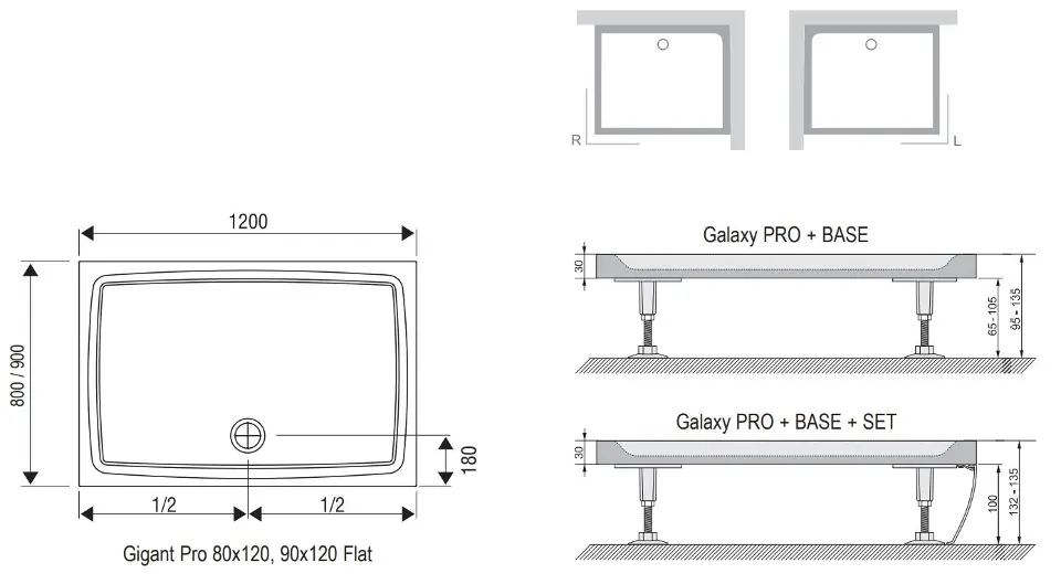 Ravak - Galaxy Pro Flat - Zuhanytálca betét - XA03G411010 – 2. kép
