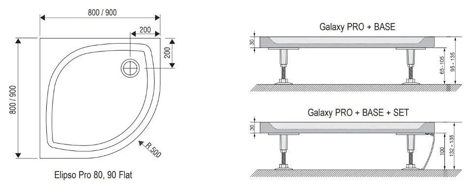Ravak - Galaxy Pro Flat - Zuhanytálca betét - XA234411010 – 2. kép
