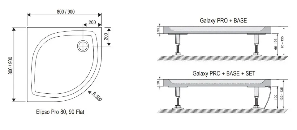 Ravak - Galaxy Pro Flat - Zuhanytálca betét - XA237711010 – 2. kép