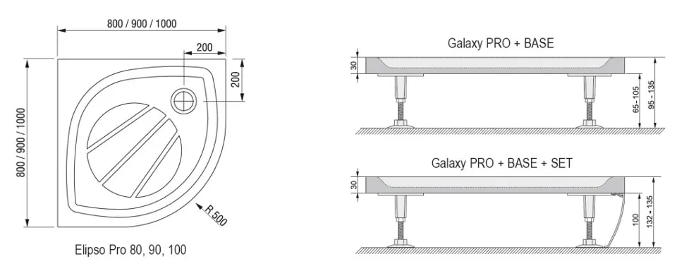 Ravak - Galaxy Pro - Zuhanytálca betét - XA234401010 – 2. kép