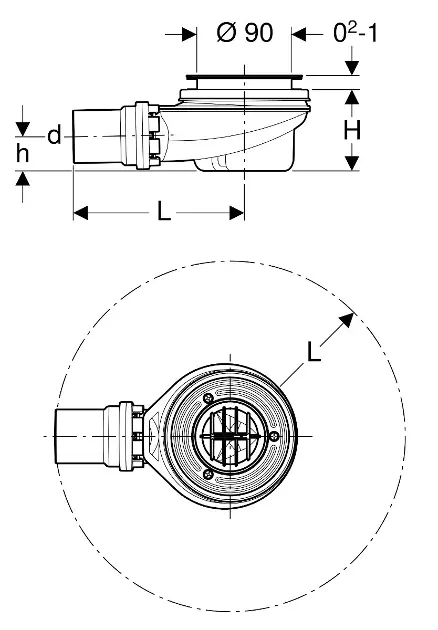Geberit - Equipment and accessories - Zuhanytálca kiegészítők - 150.551.21.1 – 2. kép