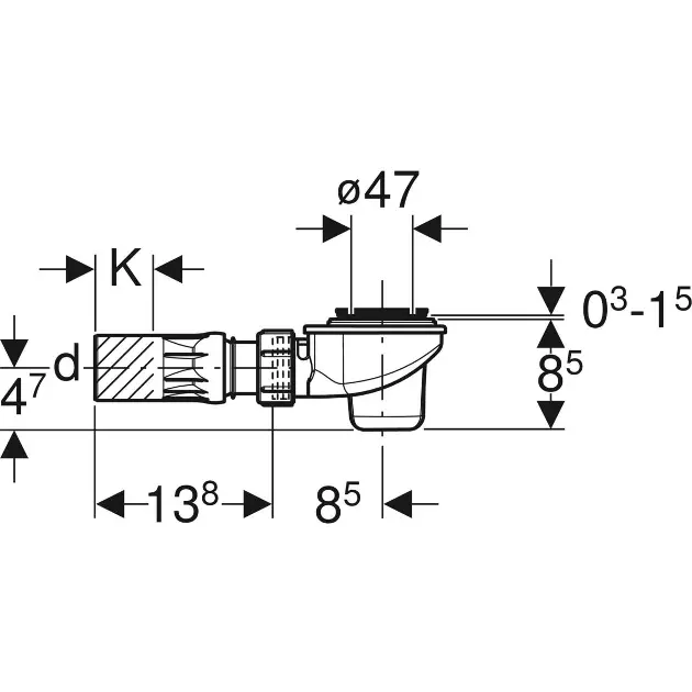 Geberit - Equipment and accessories - Zuhanytálca kiegészítők - 150.680.00.1 – 2. kép