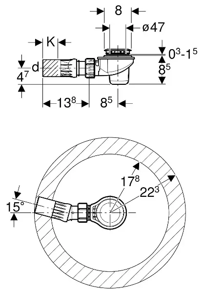 Geberit - Equipment and accessories - Zuhanytálca kiegészítők - 150.681.21.1 – 2. kép