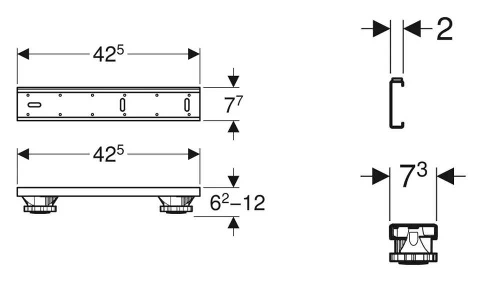 Geberit - Equipment and accessories - Zuhanytálca kiegészítők - 550.950.00.1 – 2. kép
