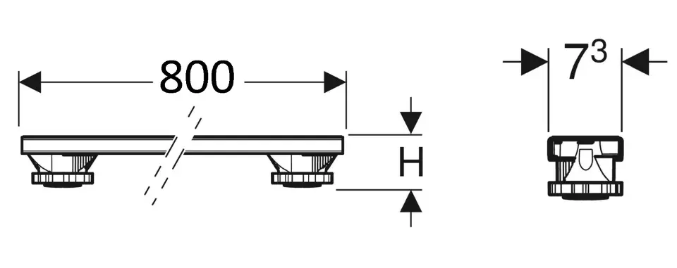 Geberit - Equipment and accessories - Zuhanytálca kiegészítők - 554.962.00.1 – 2. kép