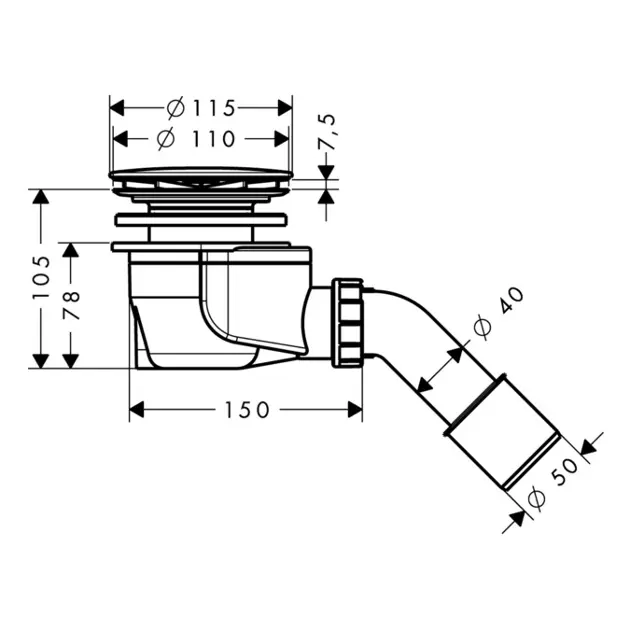 Hansgrohe - Staro '90 - Zuhanytálca kiegészítők - 60056000 – 2. kép
